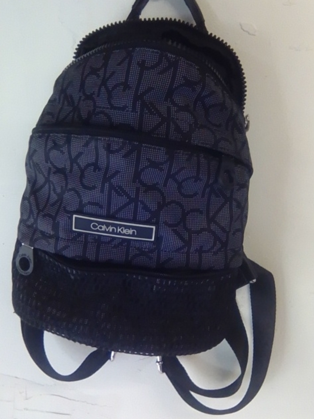 Calvin Klein Black and Navy Monogram Backpack